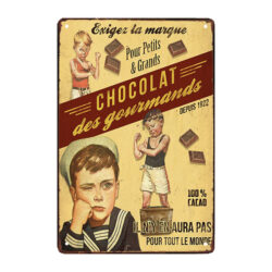 plaque métal pub chocolat