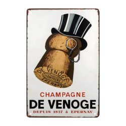 plaque métal publicitaire champagne