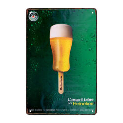 plaque métal publicitaire de bière Heineken