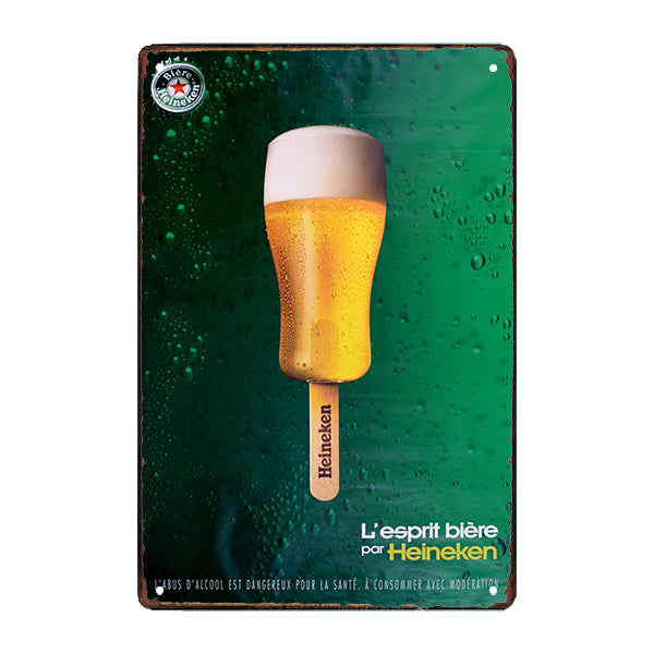 plaque-metal-publicitaire-de-biere-heineken plaque métal publicitaire de bière Heineken