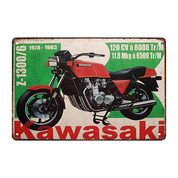 plaque-metal-publicitaire-kawasaki plaque métal publicitaire kawasaki