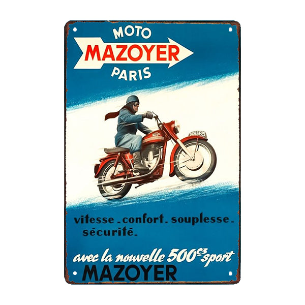 plaque-metal-publicitaire-moto-mazoyer plaque métal publicitaire moto mazoyer