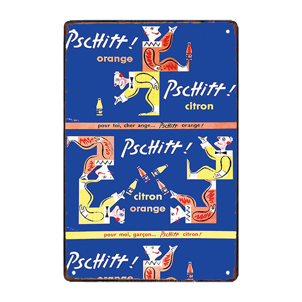 plaque-metal-publicitaire-pschitt-orange plaque métal publicitaire pschitt orange