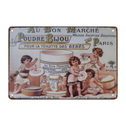 plaque métal publicitaire salle de bain