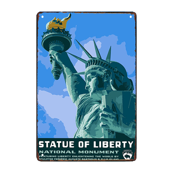 plaque-metal-publicitaire-usa-statue-de-la-liberte plaque métal publicitaire usa statue de la liberté