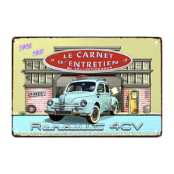 plaque métal renault 4cv