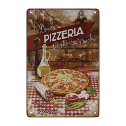 plaque pizzeria métal