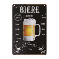 plaque métal pub bière