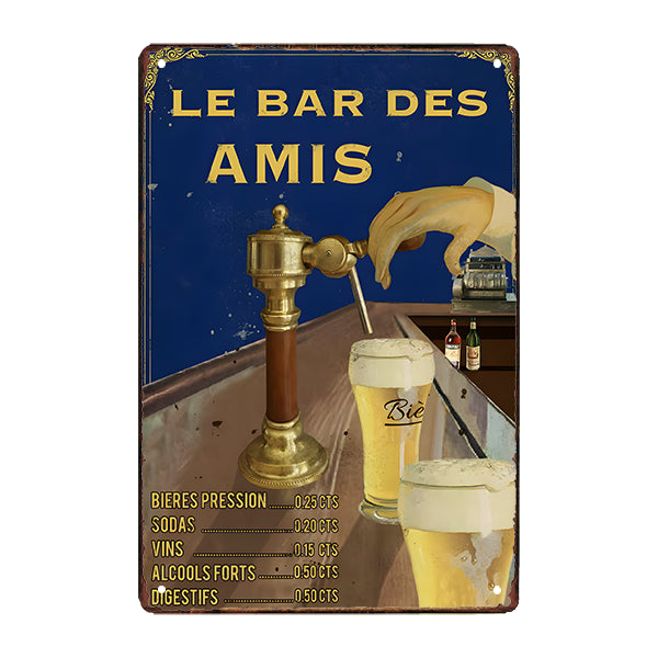 plaque-metal-retro-bistro plaque métal rétro bistro