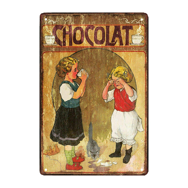 plaque-metal-retro-chocolat plaque métal retro chocolat