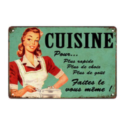plaque métal retro cuisine