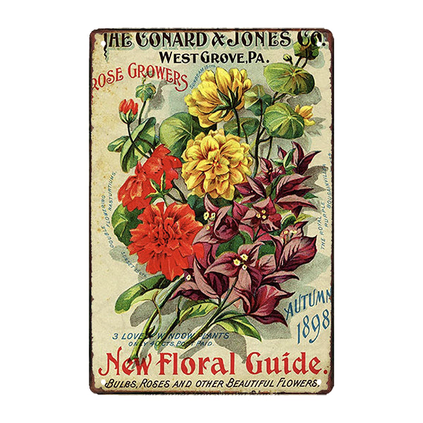 plaque-metal-retro-fleurs plaque métal retro fleurs