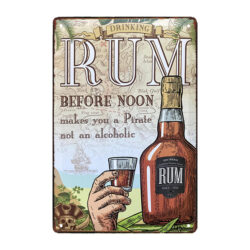 plaque métal rhum