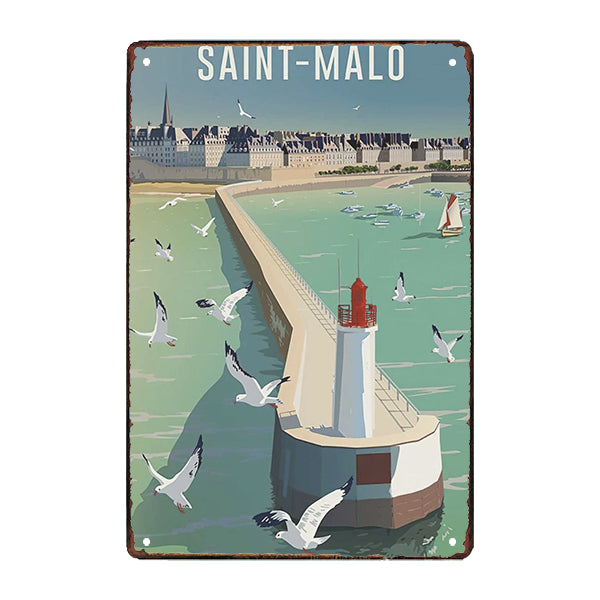 plaque-metal-saint-malo Plaque Métal Vintage <br> Saint-Malo – Image 1