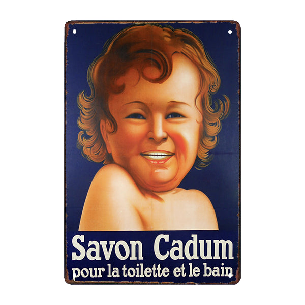 plaque-metal-soap-cadum plaque métal soap cadum