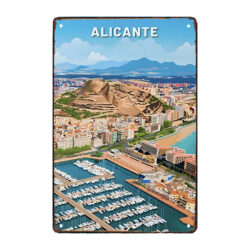 plaque métal souvenir alicante