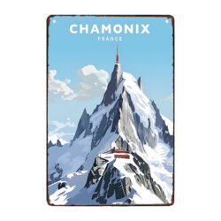 plaque métal souvenir Chamonix mont-blanc