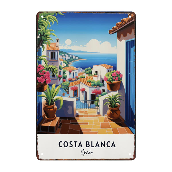 plaque-metal-souvenir-costa-blanca plaque métal souvenir costa blanca