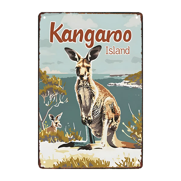 plaque-metal-souvenir-kangourou plaque métal souvenir kangourou