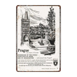 plaque métal souvenir prague