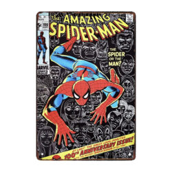 plaque métal spiderman