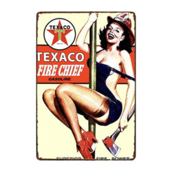 plaque métal texaco pin up