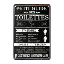 plaque métal toilette