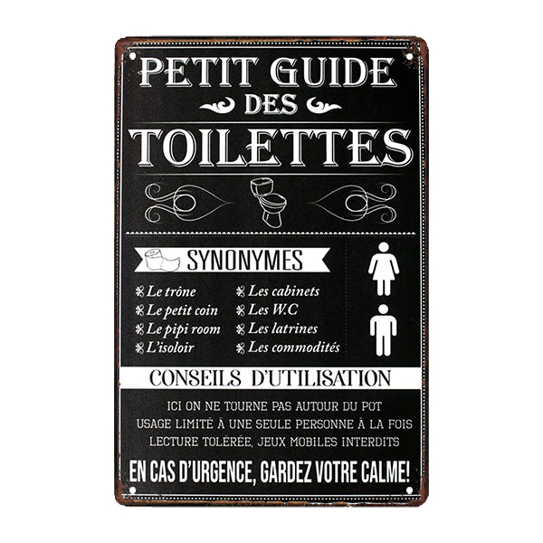 plaque-metal-toilette plaque métal toilette