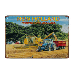 plaque métal tracteur new holland